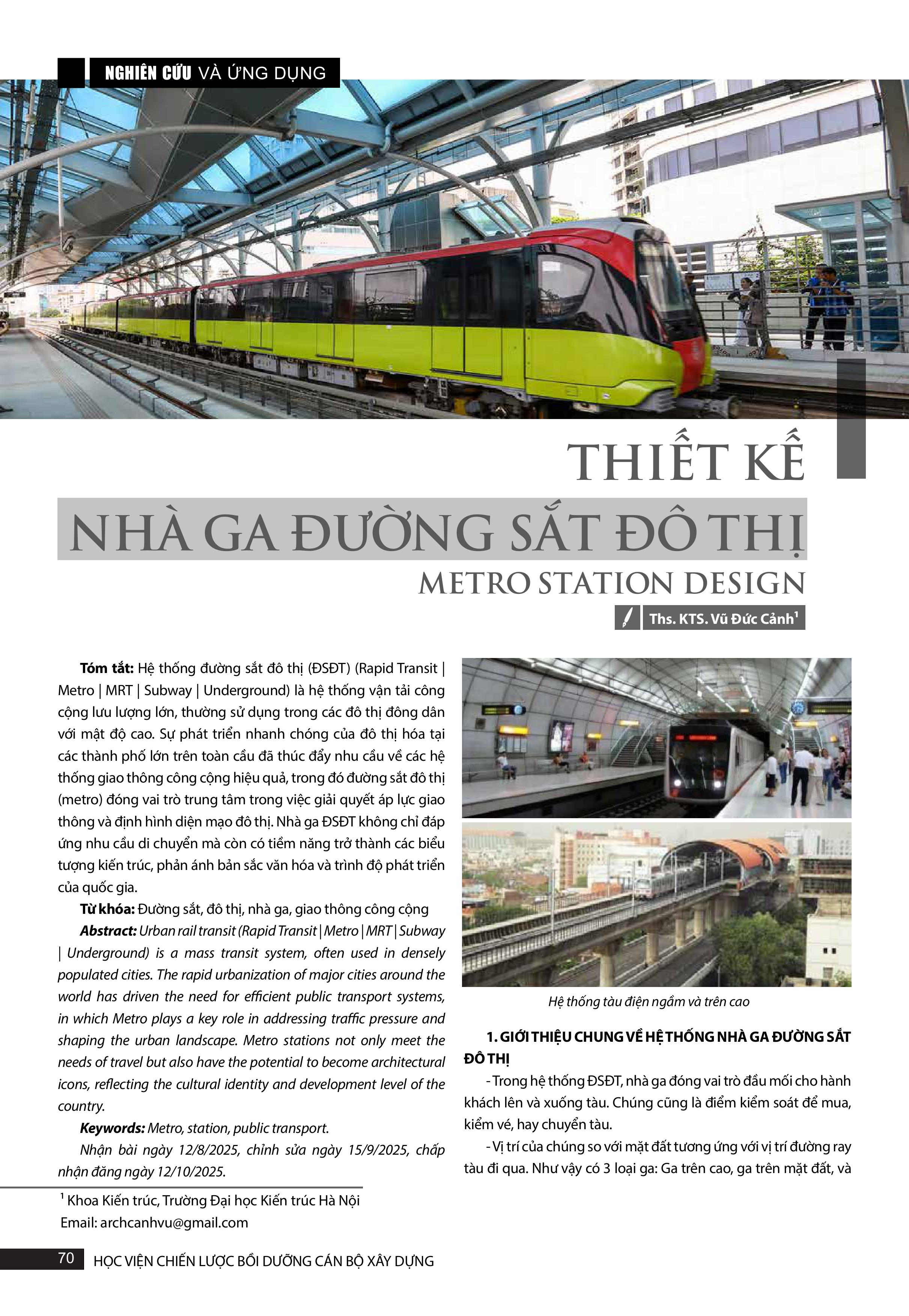 Thiết kế nhà ga đường sắt đô thị